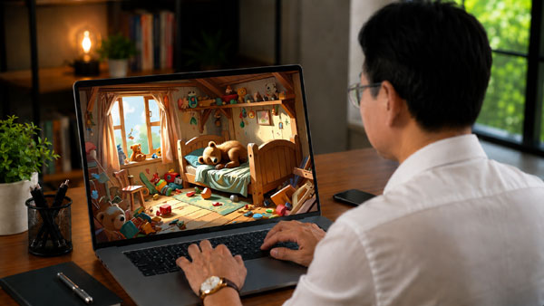 Tôi dùng các công cụ AI để tạo câu chuyện hoạt hình gấu con lười biếng